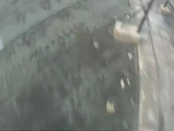 POV of young men doing a parkour freerunning jumping and flipping stunt. - Slow Motion - Model Released - HD Stock Footage