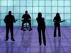 HD: Silhouettes Of A Band Stock Footage