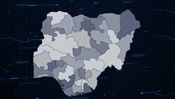 Nigeria network map Stock Footage
