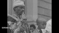 Haile Selassie leaves St. George's Cathedral in Addis Ababa News Clip