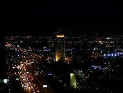 Traffic on Sheikh Zayed Road, Dubai, timelapse at night Stock Footage