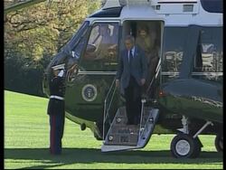 President Bush returns to White House News Clip