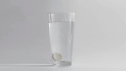 Effervescent Tablet on white background Stock Footage
