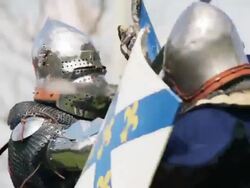 Knight sword fighting Stock Footage