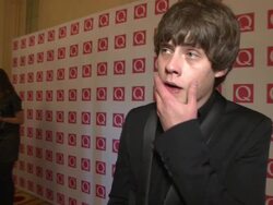 INTERVIEW - Jake Bugg on winning 'Best New Act' at Q Awards 2013 at The Grosvenor House Hotel on October 21, 2013 in London, England. Stock Footage