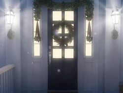 Gifts in front of the door. Three animations. Loop. Stock Footage