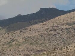 Zoom out from mountain top to wide view of foothills with  lots of Saguaro Cactus, scrub and other cactus in Arizona Sonoran Desert, USA. Stock Footage