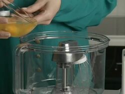Mixing egg in blender Stock Footage