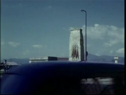 War memorial and harbour front, Hong Kong, 1950 Stock Footage