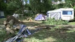 CLEAN : Emergency services secure French campsite battered by storm News Clip