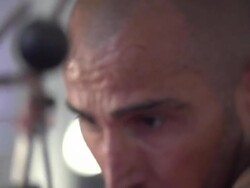 Man doing standing alternating cable chest press and  CrossFit workout at the gym.  - Slow Motion - 1920x1080 - filmed at 200 fps Stock Footage