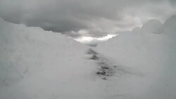 Snowy winter road drive - 4K - Stock Footage