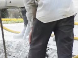 Worker With Jackhammer Digging Up Concrete Road Stock Footage