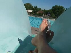 Speed Water Slide Stock Footage