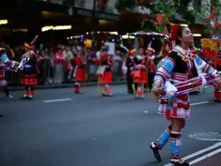 Chinese New Year Twilight Parade Stock Footage