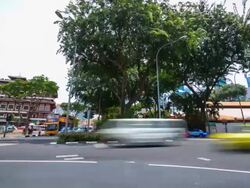 Traffic Chinatown Road In Singapore Time Lapse. Stock Footage
