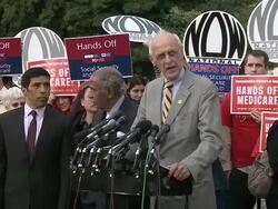 Protesting cuts by Super Committee Stock Footage