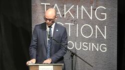 Toronto Affordable Housing Summit 2016: Jean-Yves Duclos, Minister of Families, Children and Social Development Stock Footage