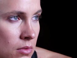 Portrait of a beautiful Caucasian woman athlete Stock Footage