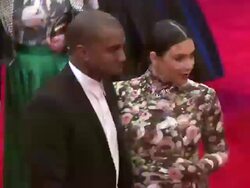 Kanye West and Kim Kardashian at "PUNK: Chaos To Couture" Costume Institute Gala Stock Footage