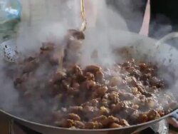 Cooking in a large saucepan. Stock Footage