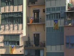 Catalonia Independence Flag Stock Footage