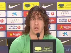 Barcelona captain Carlos Puyol Stock Footage