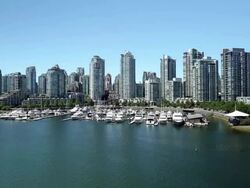 Vancouver False Creek Skyline Cityscape Stock Footage