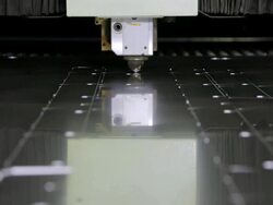 CU Shot of Aluminum being cut by laser / Ho Chi Minh, Southeastern, India Stock Footage
