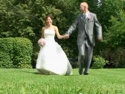 Bride And Groom Running Stock Footage