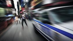 NYPD police cars Stock Footage