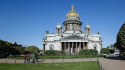 Russia, Saint Petersburg, Golden dome of St Isaac's Cathedral (1818 - Time lapse) Stock Footage