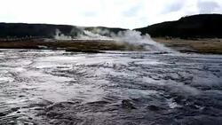 Yellowstone River Sulfur Steam Stock Footage