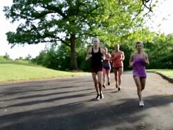 Women Jogging Stock Footage