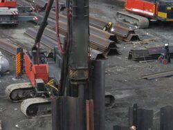 Heavy Duty piling rigs Stock Footage