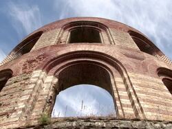 MS Shot of romain ruins of Kaiserthermen / Trier, Rhineland Palatinate, Germany Stock Footage