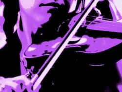 Girl Playing Violin outdoors in Lavender Stock Footage