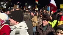 CLEAN : Anti Muslim group marches as Merkel vows to rally for tolerance News Clip