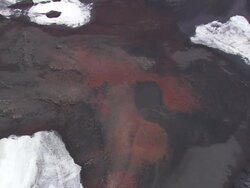 WS AERIAL View of red lava plain / Iceland Stock Footage