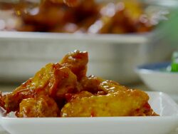 BUFFALO CHICKEN WINGS-SWEET CHILI Stock Footage