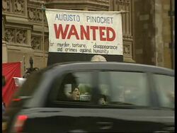 UK: PINOCHET DEMONSTRATORS GATHER OUTSIDE HOUSE OF LORDS News Clip