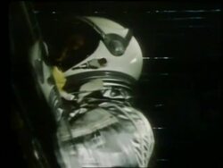 close up of John Glenn getting into Mercury capsule Stock Footage