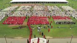 A commencement begins for undergraduate and graduate students at Wesleyan University in Middletown, Connecticut. Stock Footage