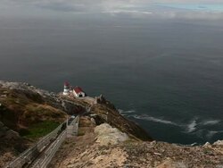 WS View of light house at shore / Point Reyes Station, California, United States Stock Footage