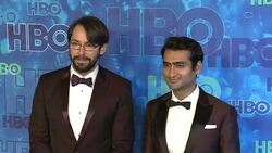 Martin Starr and Kumail Nanjiani at the HBO's Post Emmy Awards Reception - Arrivals Stock Footage