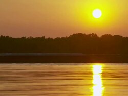 MS Cargo ship moving on mississippi river / Memphis, Tennessee, United States Stock Footage