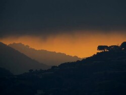 TIME LAPSE after the Sunset in the Santa Monica Mountains  sfumato affect of gradations of light and shadow Stock Footage