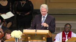 Family, friends and admirers including First Lady Michelle Obama and former President Bill Clinton lauded poet, orator and sage Maya Angelou in a private memorial service Saturday that was filled with tears, laughter, poetry and gospel singing. (June 7) News Clip