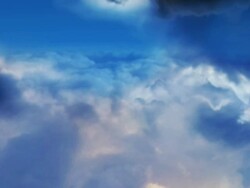 Beautiful Blue Cloudy Sky - Flythrough Stock Footage