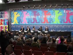Priyanka Chopra, Farhan Akhtar at Don - The King Is Back Press Conference: 62nd Berlin International Film Festival 2012 at the Grand Hyatt on February 10, 2012 in Berlin, Germany. (Footage by WireImage Video/Getty Images Entertainment Video) Stock Footage